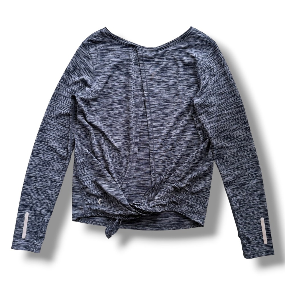 Zyia Active Women's M Charcoal Gray Split Back Long Sleeve Athletic Shirt Sporty